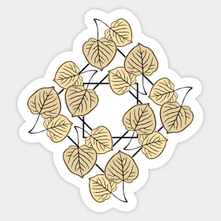 Dry Aspen Leaves in Squares Sticker